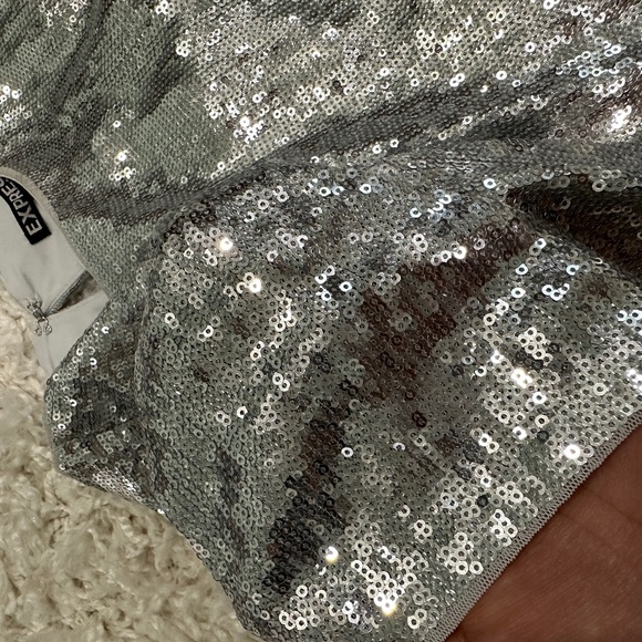 Express Silver sequins Dress. Size S - Picture 4 of 5